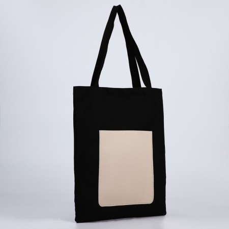 Shoper Nazamok, Kozhzam pocket, black color, beige, 40x35 cm-7