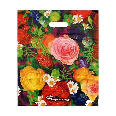 Package "Floristics", polyethylene with a cut pen, 40 x 47 cm, 45 μm