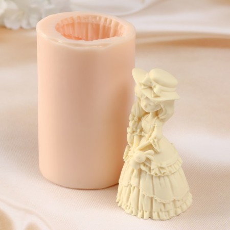 Silicone Mold "Girl with Hare" 5x4x8.5 cm-3