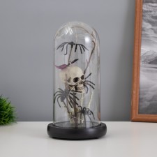 Halloween lamp “Skull with spiders” 1.5W, LED, 3XAAA, Black USB 11x11x21cm