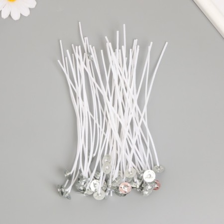 Cotton flash wick, white metal 15 cm-2