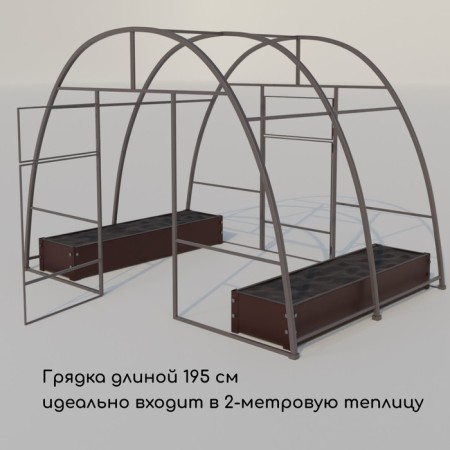 Glocked bed, 195 × 50 × 15 cm, brown, Greengo-5