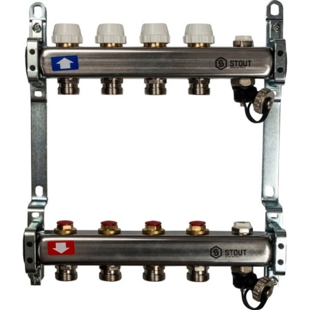 Collector Group Stout SMS-0932-000004, without flow meters, valve, 4 outputs, stainless steel. steel