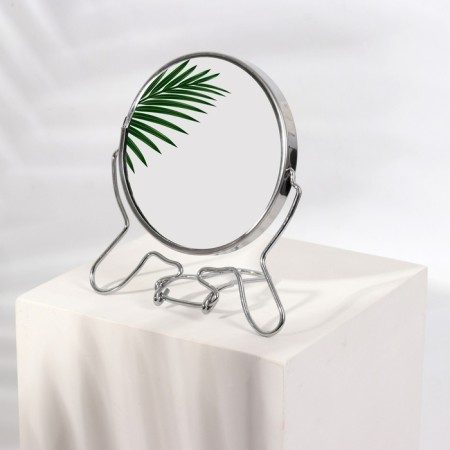 The desktop mirror is a suspended “circle”, bilateral, with an increase, D mirror surface 9 cm, silver color-1