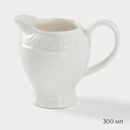 Serving set Magistro Rodos, 2 items: milkman 300 ml, sugar tower 300 ml, white color-2