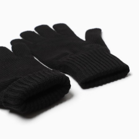 Female gloves, black color, size 18-2