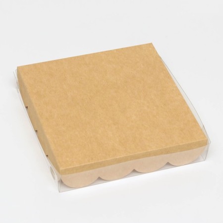Box for cookies, craft, 15 x 15 x 3 cm-2