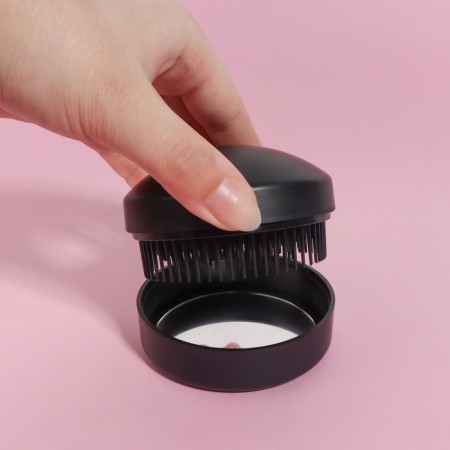 The comb is massage, round, folding, with a mirror, D = 7.5 cm, black color-3