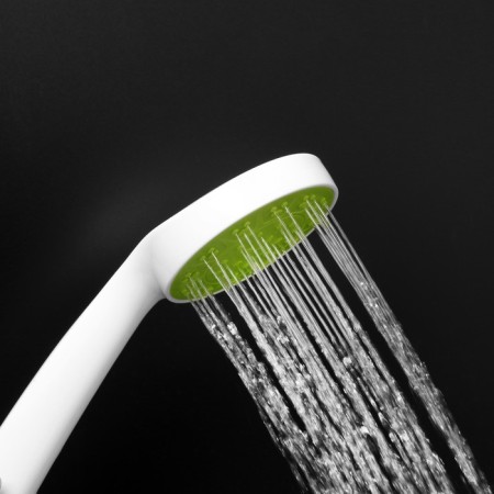 Showing watering can Zein Z0207, 1 mode, plastic, white color with a green insert-6