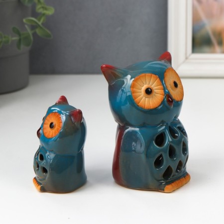 Ceramics "Two Blue Filin" Ceramics Set 2 pcs 7x5x5 10.5x7x8 cm-3