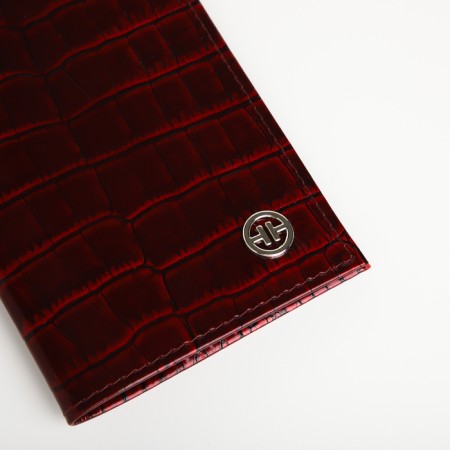 Cover for passport, Textura, burgundy color-3