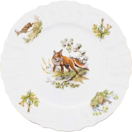 Small plate bernadotte, decor "Hunting Stories", 27 cm-2