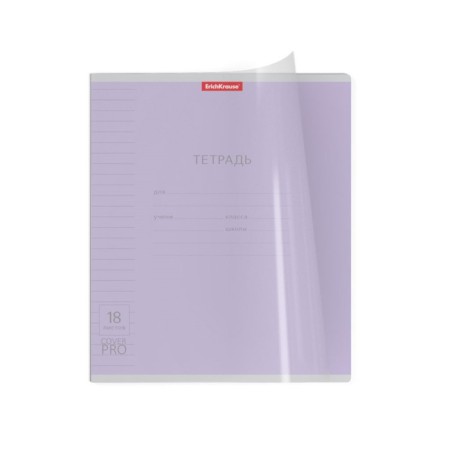 Notebook A5+, 18 sheets in the Erichkrause line "Coverpro classic", plastic cover, offset unit, whiteness 100%, mix-4