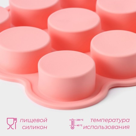 Baking uniform “Circle”, 15.5 × 15.5 × 2 cm, 9 cells, color mix-2