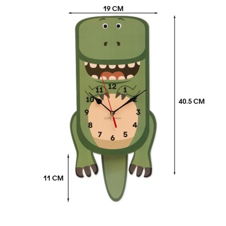 Watch Wall children's "Dinosaurus", silent, with a pendulum, 19x40 cm, aa-1