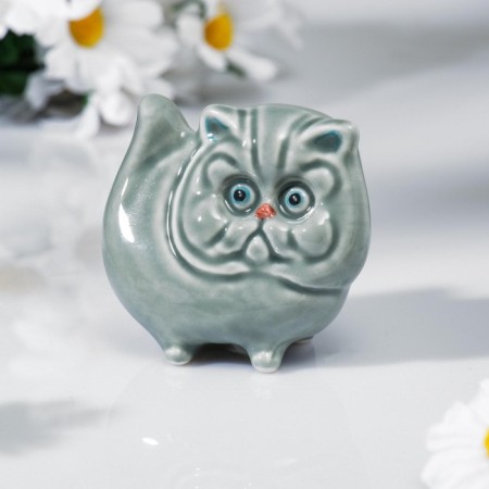 Souvenir "Cat Pers", 7.5x8cm, Gzhel, Gray Color-3
