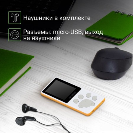 Hi-Fi Flash Digma S4 8GB White/Orange/1.8 "/FM/MicrosDHC-4