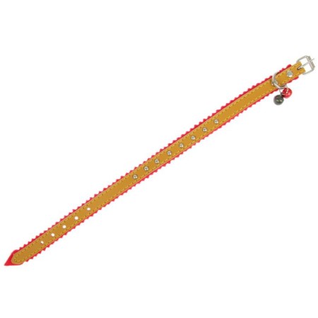 The collar is decorated with synthetic winterizer, with bells, 28 x 1 cm, yellow-2