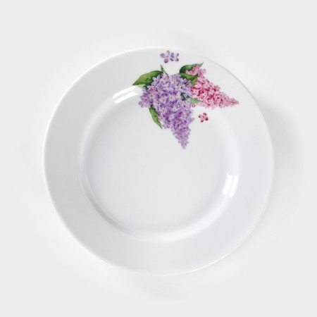 Porcelain plate "Lilac", d = 20 cm, white