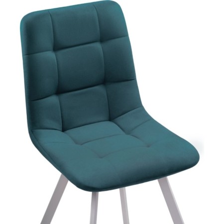 Stool on a metal frame chilli metal/velor, white/green 43.5x50x87.5 cm-4