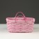 Wicker basket, d26 x 13 x 11 cm, pink, bamboo