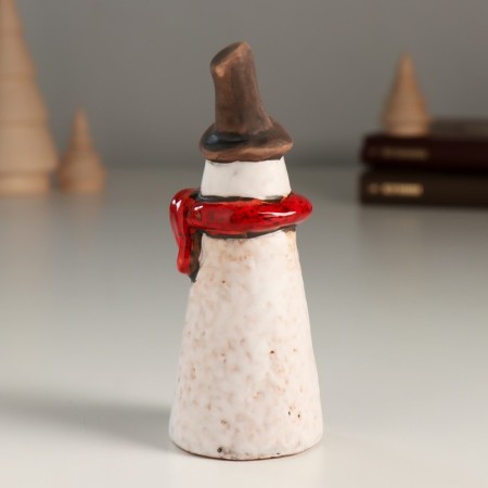 Souvenir Ceramics "Snowman in the cylinder and red scarf" 4.2x4.3x11.5 cm-2