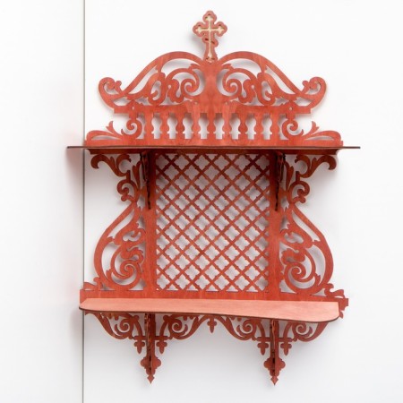 Decorative shelf, red tree, 53x38x12.5 cm-1
