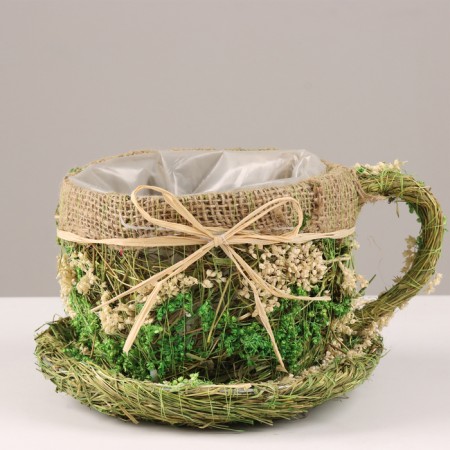 Kashpo, 23 x 20 x 13 cm, grass