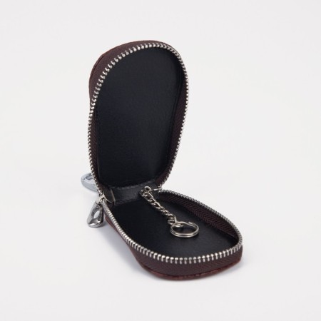 Key of zipper, 5 cm, 1 carbine, brown color-3