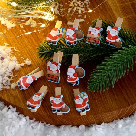 Set of decorative clothespins "Santa Claus" set 10 pcs.-1