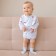Body baby with minku ruffles, milk color, height 68-74 cm