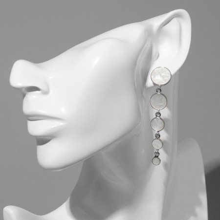 Earrings Assorted "Geometry" circles, color silver-3