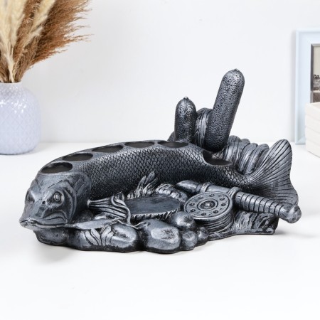 Stand for the bottle "Pike fish" 46x26x22cm, silver-1