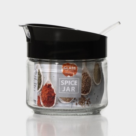 Glass Bank for bulk products with a spoon "Otto", 260 ml-6