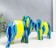 Souvenir Polystone "Elephants" Sunses Set 2 pcs 15.6x8.5x18 20x11x25 cm