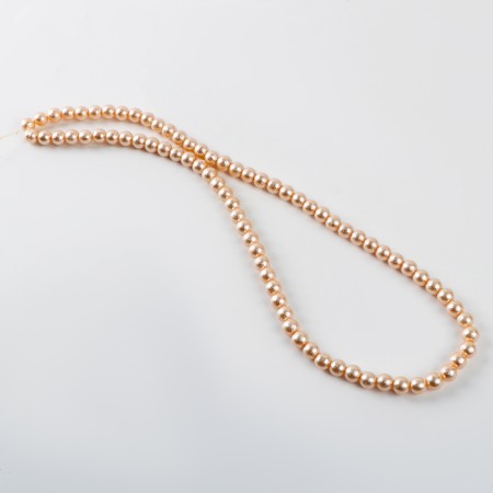 Glass beads, set 78 pcs., Size 1 pc. - 10 mm, beige color-1