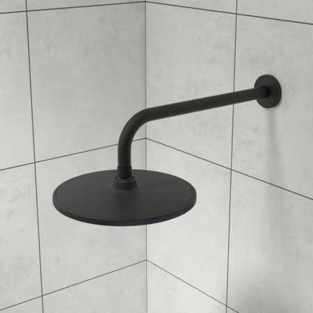 Shower watering can Iddis Optima Home Oph22bri64, upper, round, d = 228 mm, ABS plastic, black 981572-5