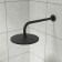 Shower watering can Iddis Optima Home Oph22bri64, upper, round, d = 228 mm, ABS plastic, black 981572