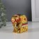 NECK Polystone "Indian elephant on gold ingred" gold 4.6x8.8x8 cm