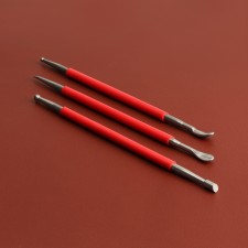 A set of bilateral cardin for embossing on the skin, 3 pcs, 16 cm, red color