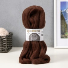 Fasting wool 100% half-toned wool 50g (416-sv. Brown)