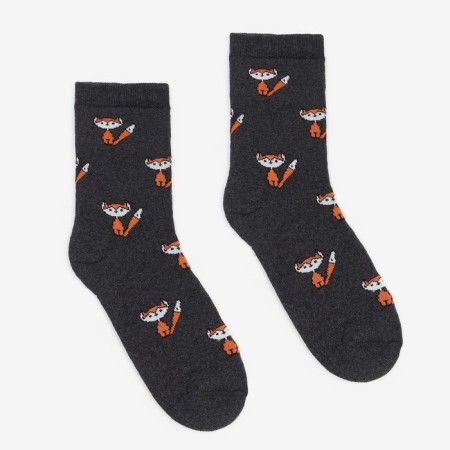 Women's terry socks "chanterelles", gray color, size 23-25-1