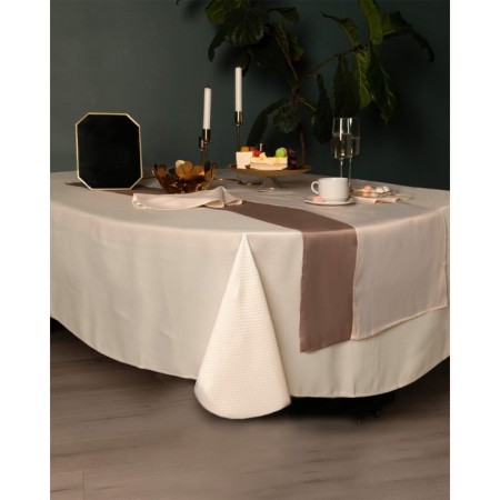 Tablecloth, size 160x160 cm, cream color