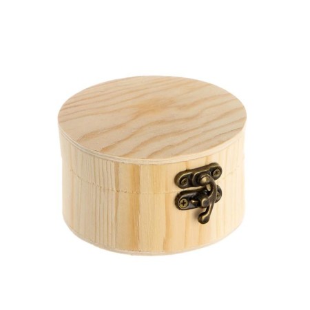 Casket wood simple round 9.2*9.2*5.2 cm-4