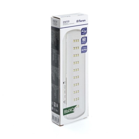 Emergency lamp Feron EM110, IP20, LED, 2 W, 205x31x58 mm, white color-2