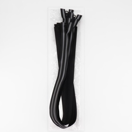 Lightning “Spiral”, No. 7, detachable, waterproof, with a reflective tape, locking machine, 70 cm, black/gray color-2