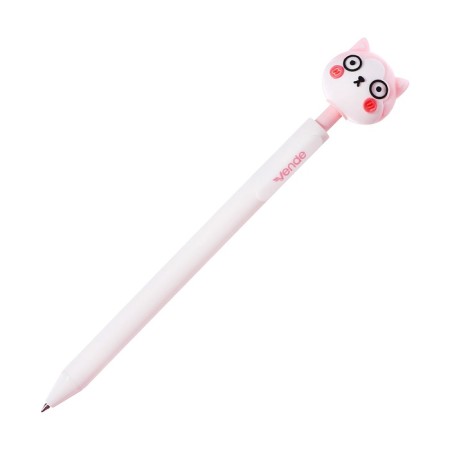 Gel handle Calligrata "cat" automatic, node 0.5 mm, blue ink, white