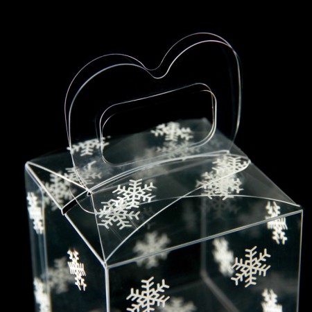New Year. Box gift New Year's folding PVC "Snowflakes" 5 x 5 x 5 cm.-5