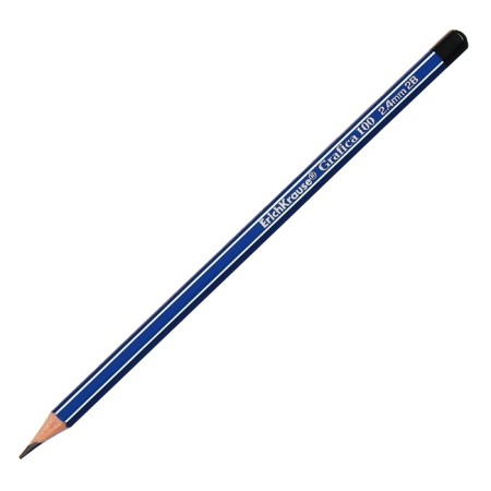 Pencil Chernographic Erichkrause "Grafica 100", 2b, Grifel D = 2.2 mm, wood, hexagonal, in the box, Blue case-4
