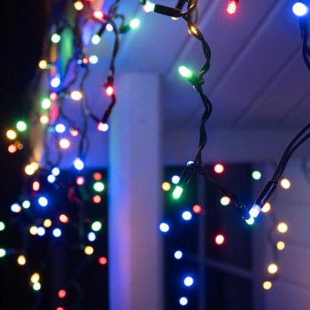 Garland "fringe" 3 x 0.6 m, IP65, UMS, dark rubber thread, 160 LED, glow of multi, 220 V-2